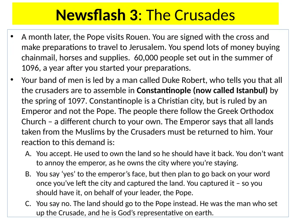 The First Crusade: a very simple introduction 6 2 - slide 12 of 25