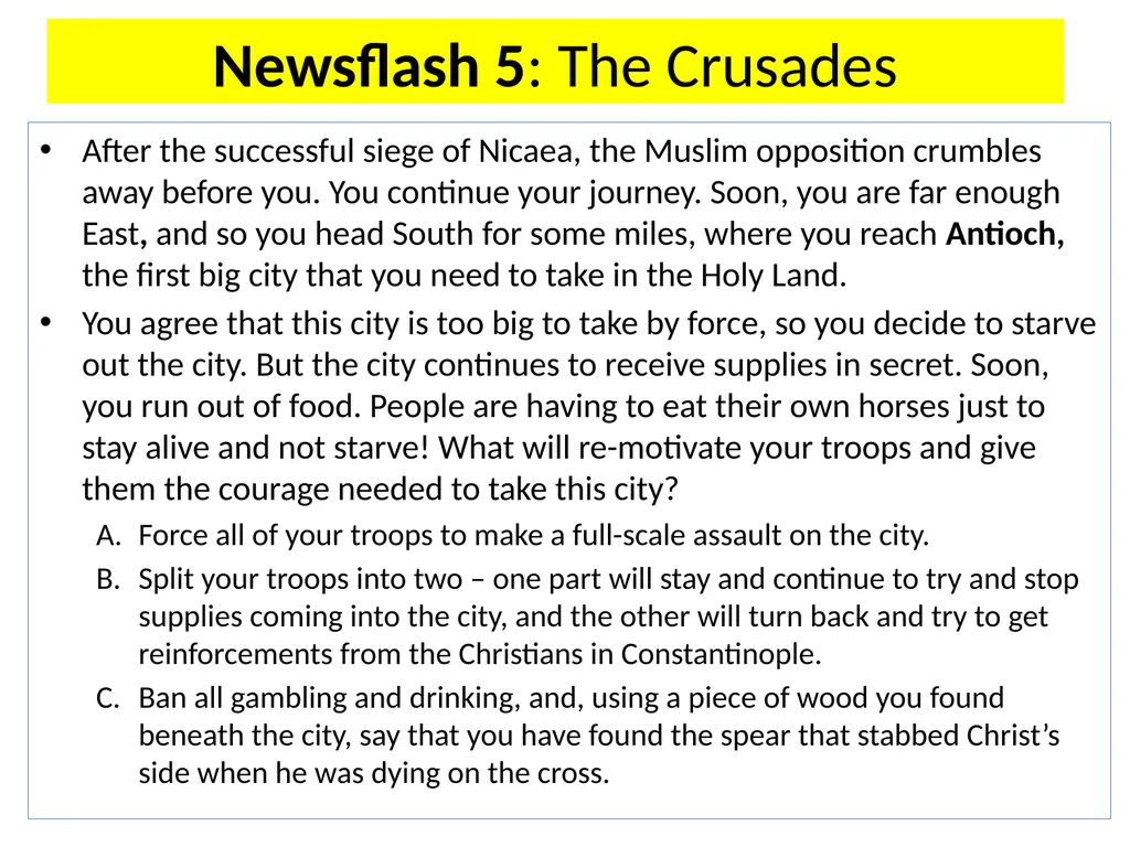 The First Crusade: a very simple introduction 6 2 - slide 19 of 25