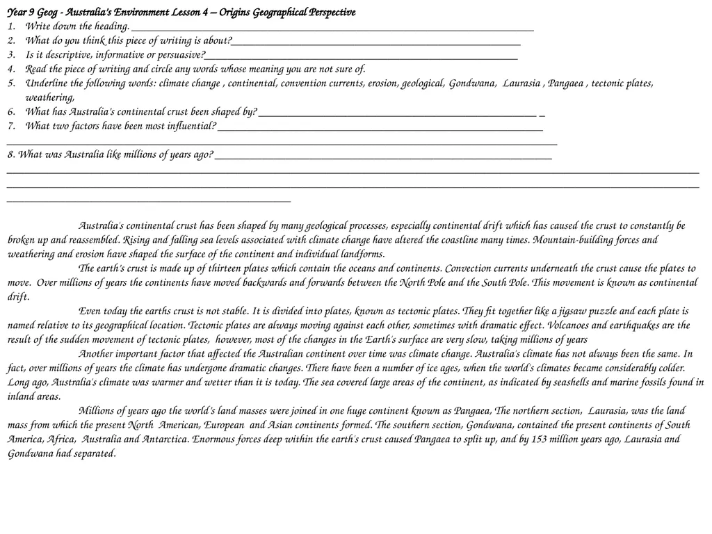 Year 9 Geography Readings Year 9 Geog - - slide 5 of 35