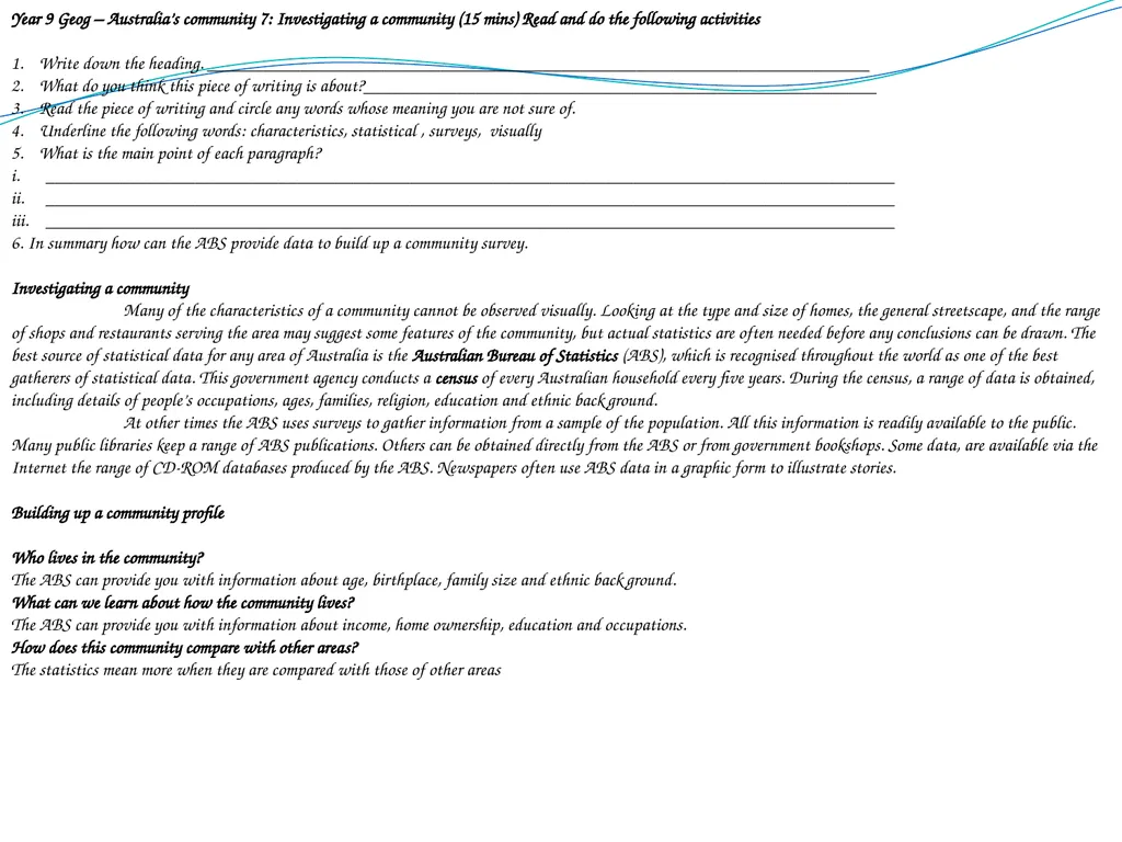 Year 9 Geography Readings Year 9 Geog - - slide 34 of 35