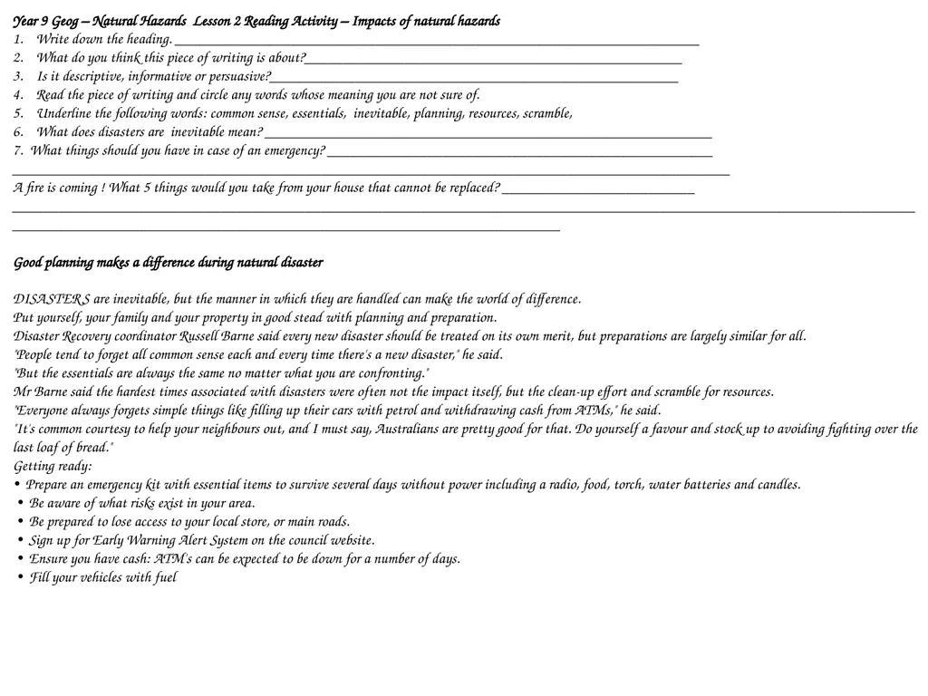 Year 9 Geography Readings Year 9 Geog - - slide 13 of 35