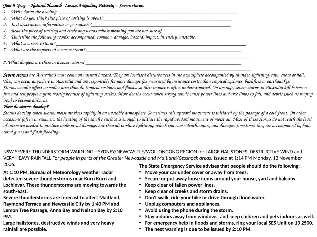 Year 9 Geography Readings Year 9 Geog - - slide 14 of 35
