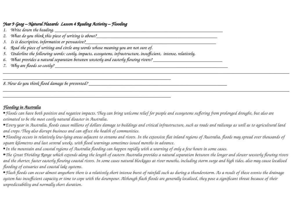 Year 9 Geography Readings Year 9 Geog - - slide 15 of 35