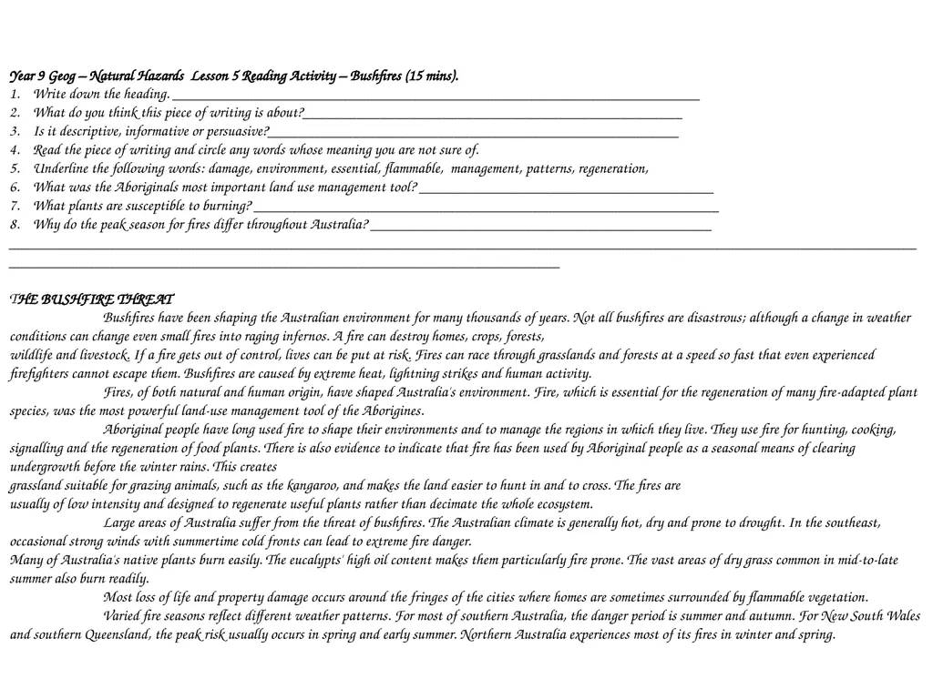 Year 9 Geography Readings Year 9 Geog - - slide 16 of 35