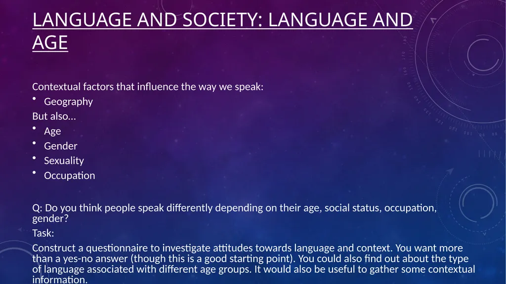 Language and Society: Accent and dialect Lesley - slide 43 of 63