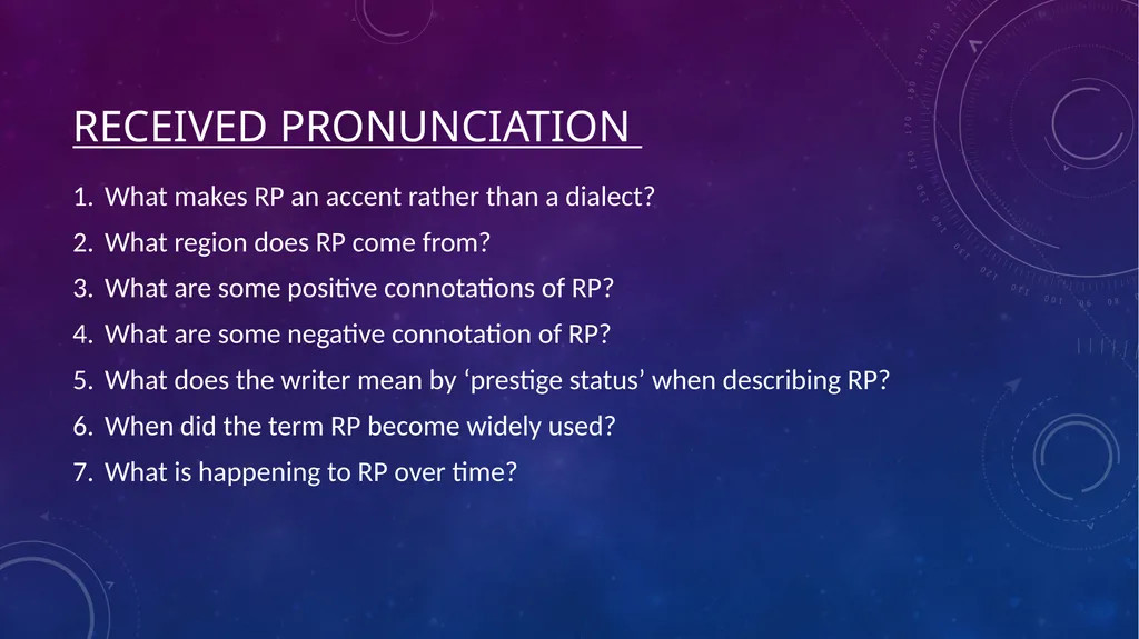 Language and Society: Accent and dialect Lesley - slide 10 of 63