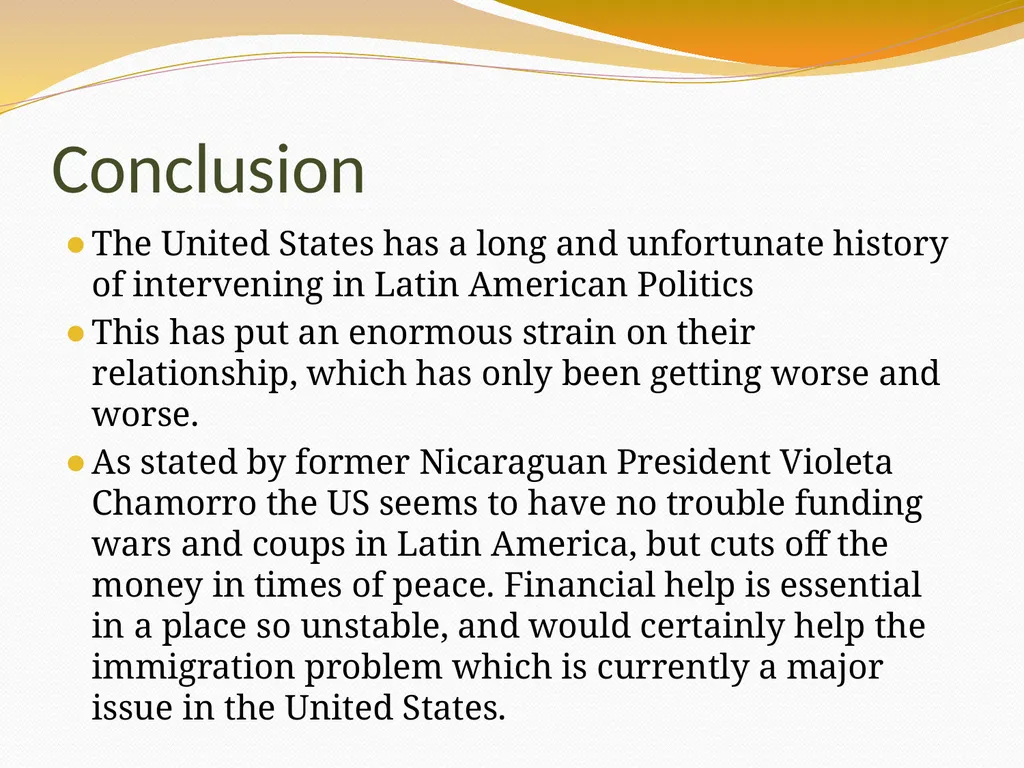 US-Latin America Relations By STUDENT NAME - slide 10 of 11