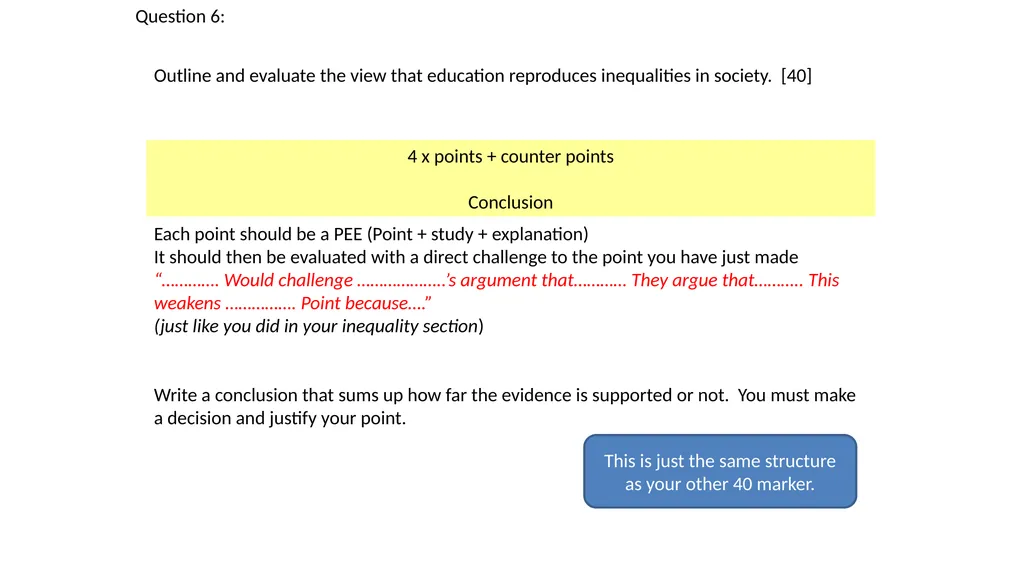 A level Sociology Component 3 Section B 10 mark - slide 20 of 54