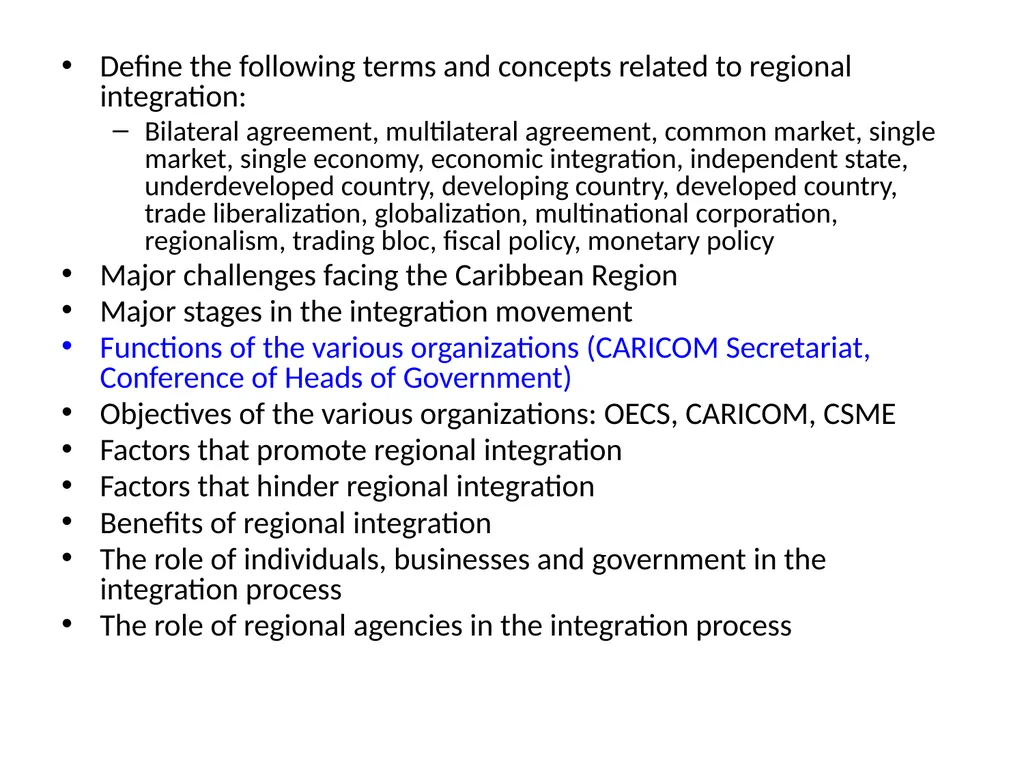 REGIONAL INTEGRATION REGION: an area of a country - slide 118 of 137