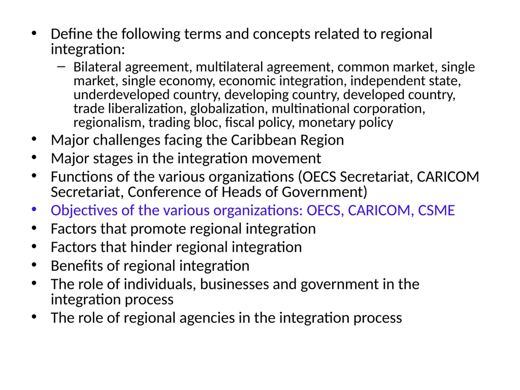 REGIONAL INTEGRATION REGION: an area of a country - slide 122 of 137
