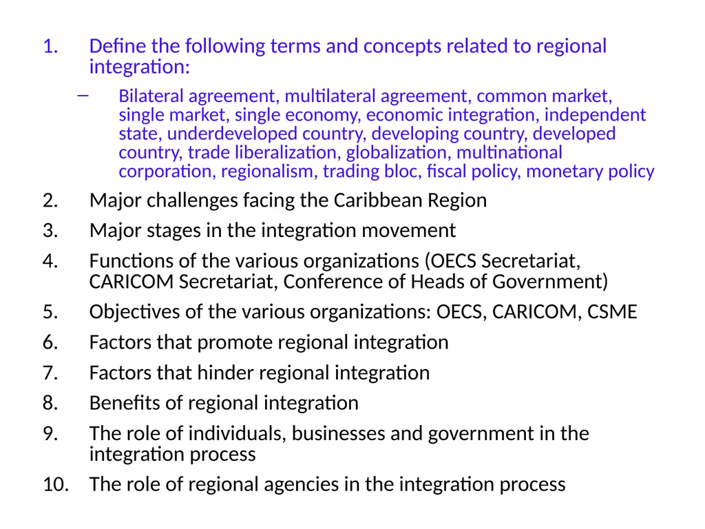 REGIONAL INTEGRATION REGION: an area of a country - slide 13 of 137