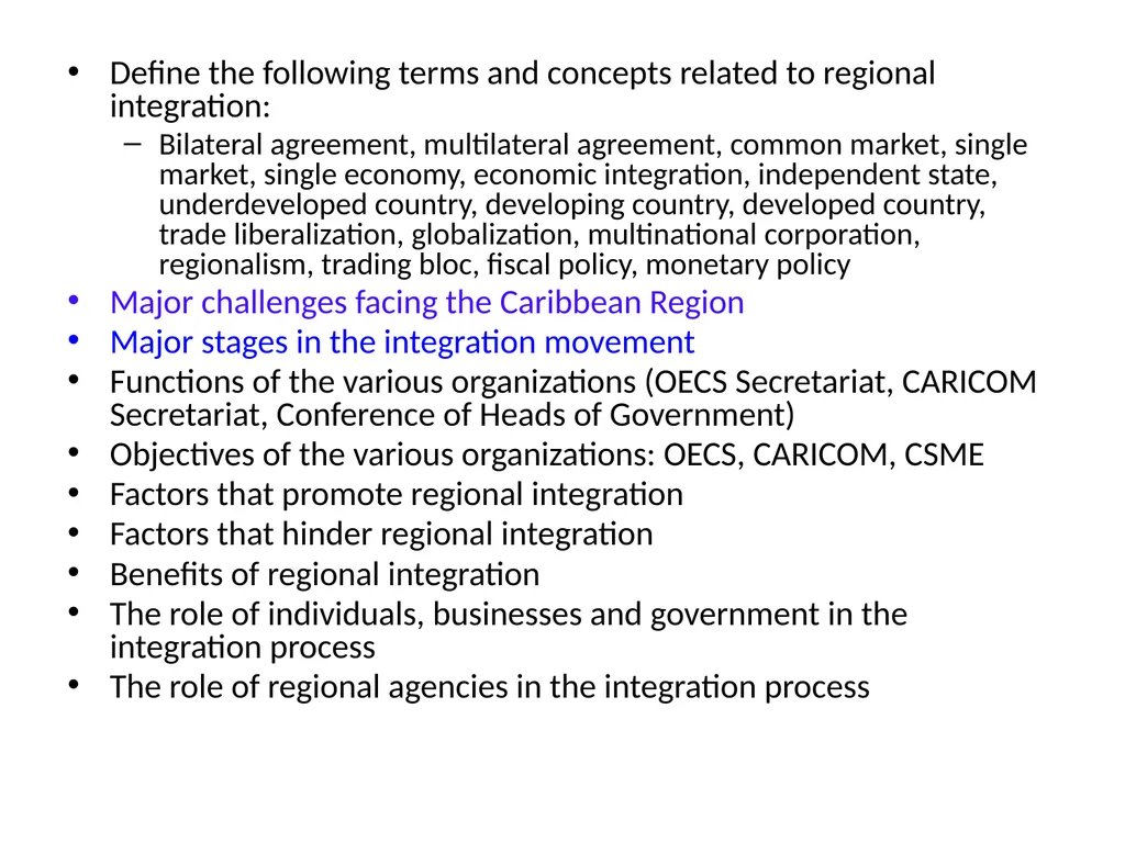 REGIONAL INTEGRATION REGION: an area of a country - slide 68 of 137