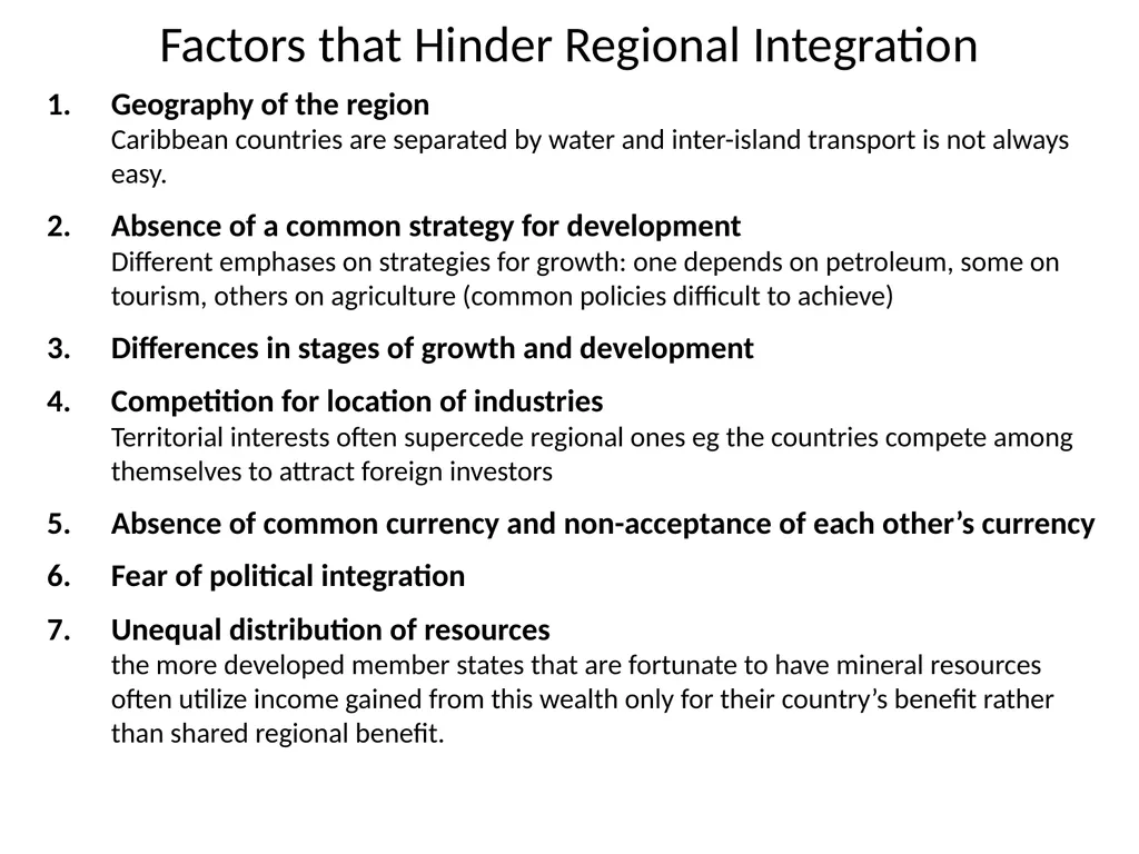 REGIONAL INTEGRATION REGION: an area of a country - slide 129 of 137