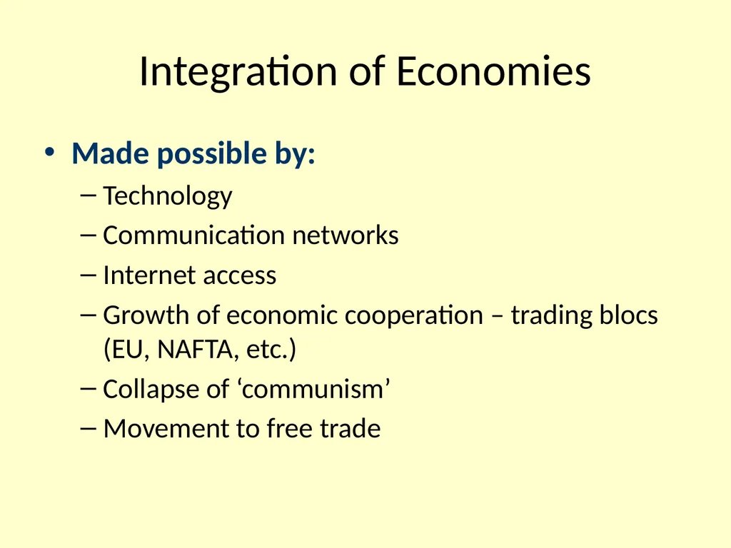 REGIONAL INTEGRATION REGION: an area of a country - slide 36 of 137