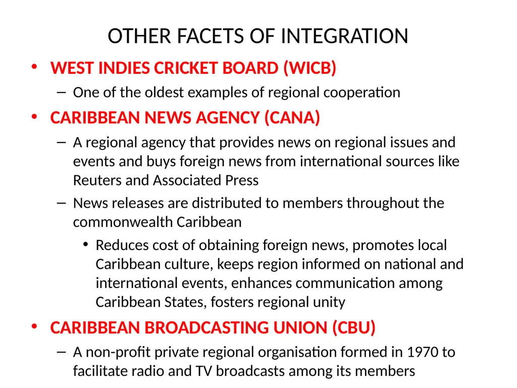 REGIONAL INTEGRATION REGION: an area of a country - slide 136 of 137
