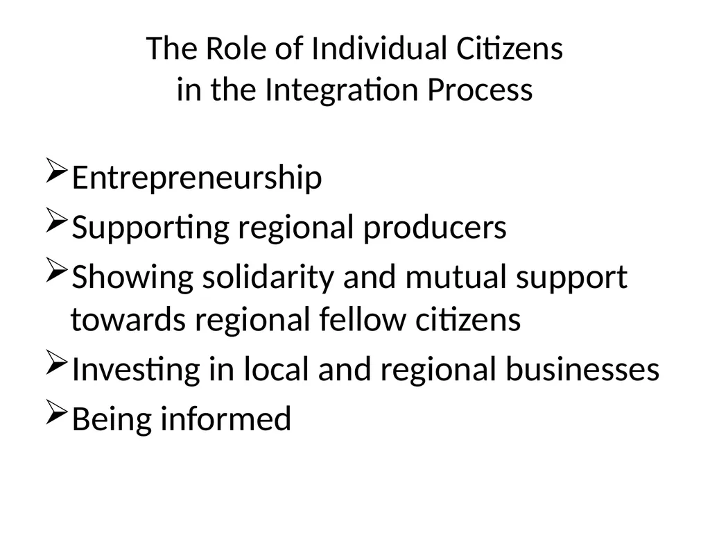 REGIONAL INTEGRATION REGION: an area of a country - slide 132 of 137