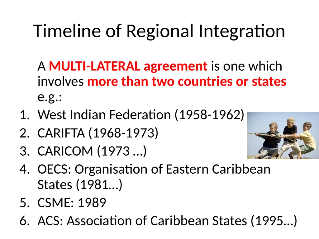 REGIONAL INTEGRATION REGION: an area of a country - slide 71 of 137