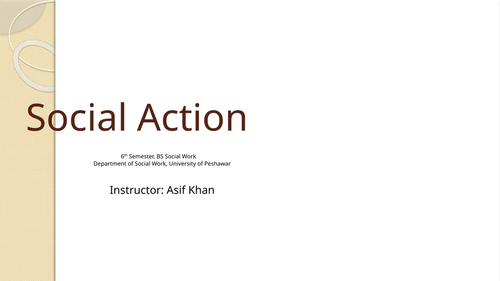 Social Action 6th Semester, BS Social Work - slide 1 of 21