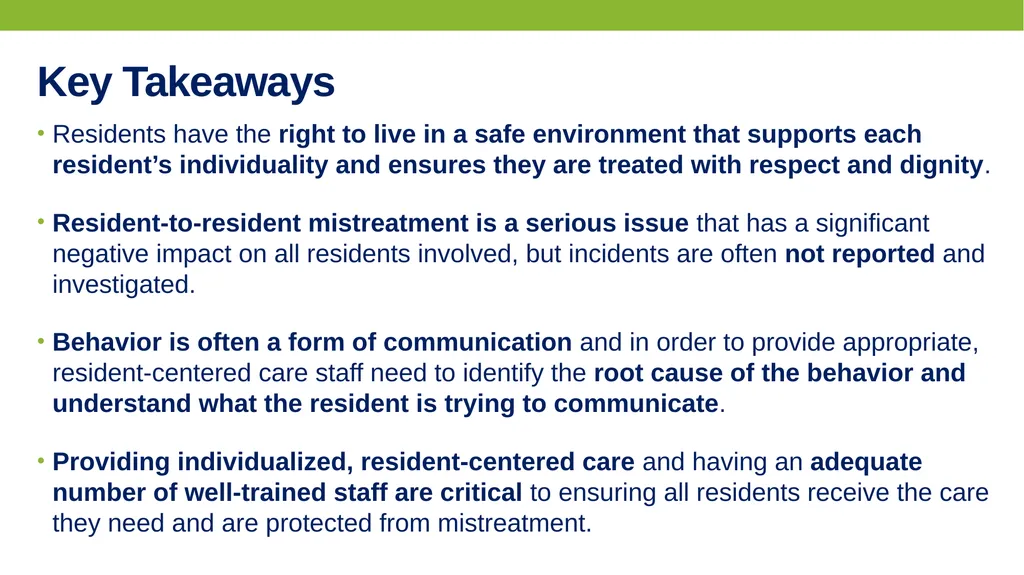PREVENTING AND RESPONDING TO Resident-to-resident - slide 23 of 27