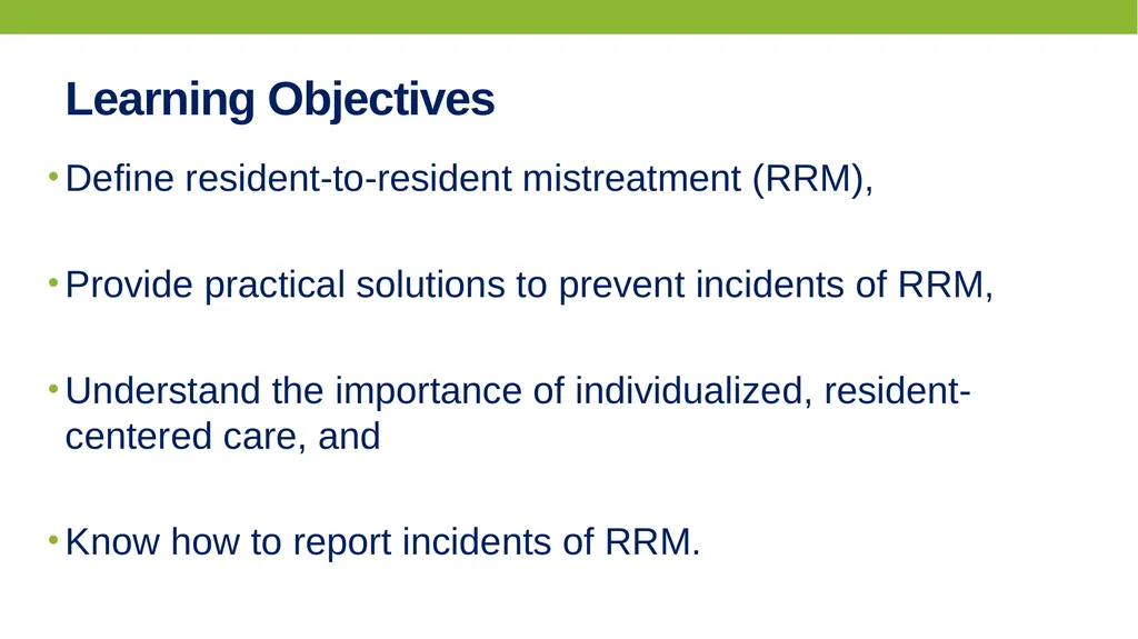 PREVENTING AND RESPONDING TO Resident-to-resident - slide 2 of 27