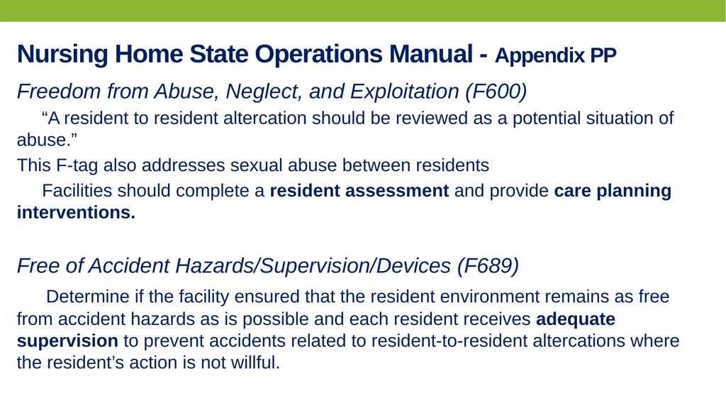 PREVENTING AND RESPONDING TO Resident-to-resident - slide 11 of 27