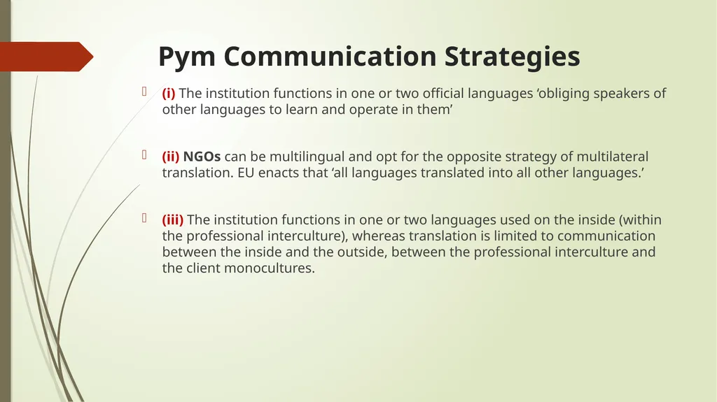 Multilingualism as a Challenge for Translation - slide 19 of 24