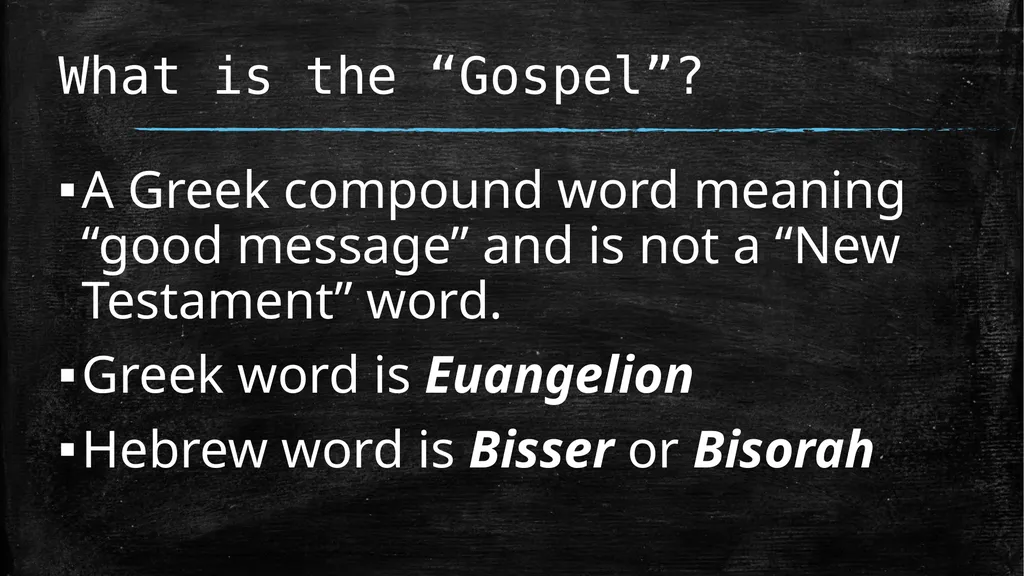 Biblical Literacy Session 2 The Gospel: - slide 5 of 53
