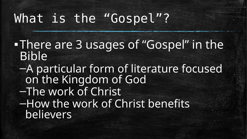 Biblical Literacy Session 2 The Gospel: - slide 7 of 53