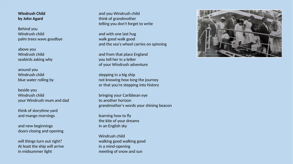 Year 6 Reading Windrush TASK: Your reading task - slide 5 of 8
