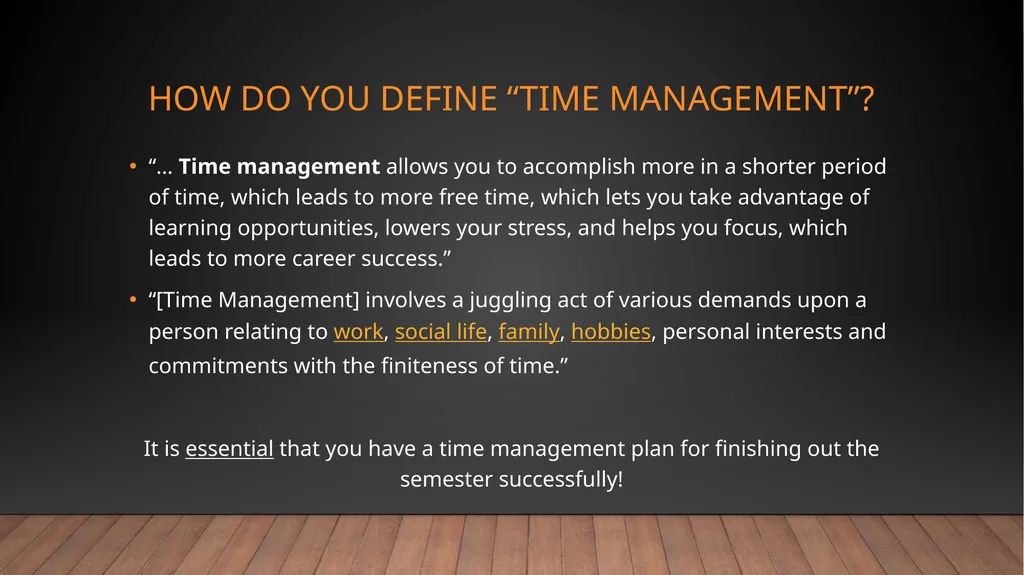TIME MANAGEMENT WITH ONLINE COURSES University of - slide 5 of 11
