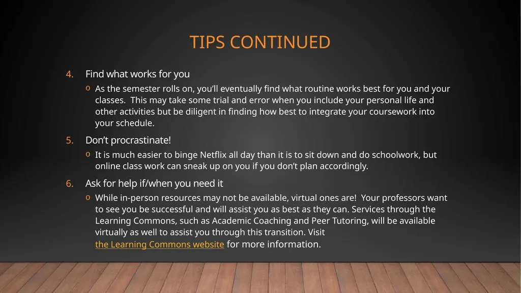 TIME MANAGEMENT WITH ONLINE COURSES University of - slide 7 of 11