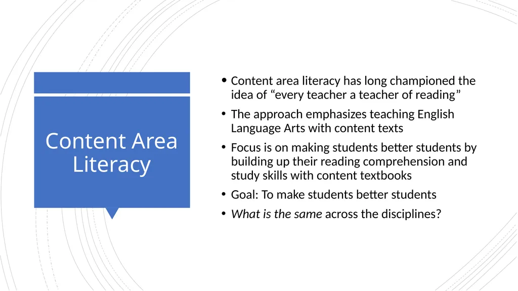 Teaching Disciplinary Literacy Timothy Shanahan - slide 3 of 56