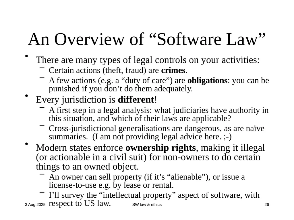 CompSci 725 “Soft” Security Clark Thomborson - slide 26 of 36