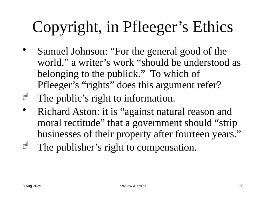 CompSci 725 “Soft” Security Clark Thomborson - slide 20 of 36