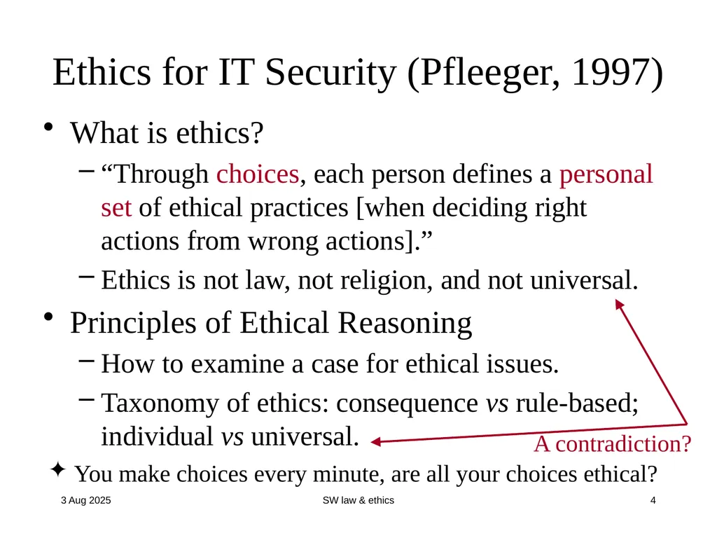 CompSci 725 “Soft” Security Clark Thomborson - slide 4 of 36