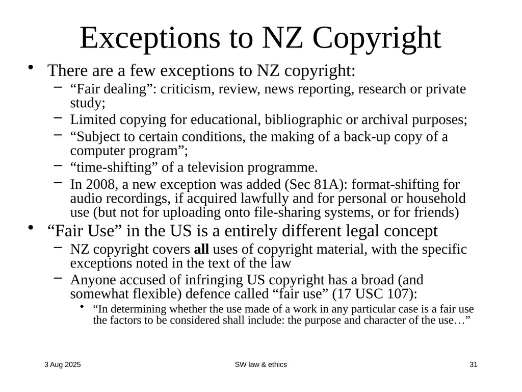 CompSci 725 “Soft” Security Clark Thomborson - slide 31 of 36