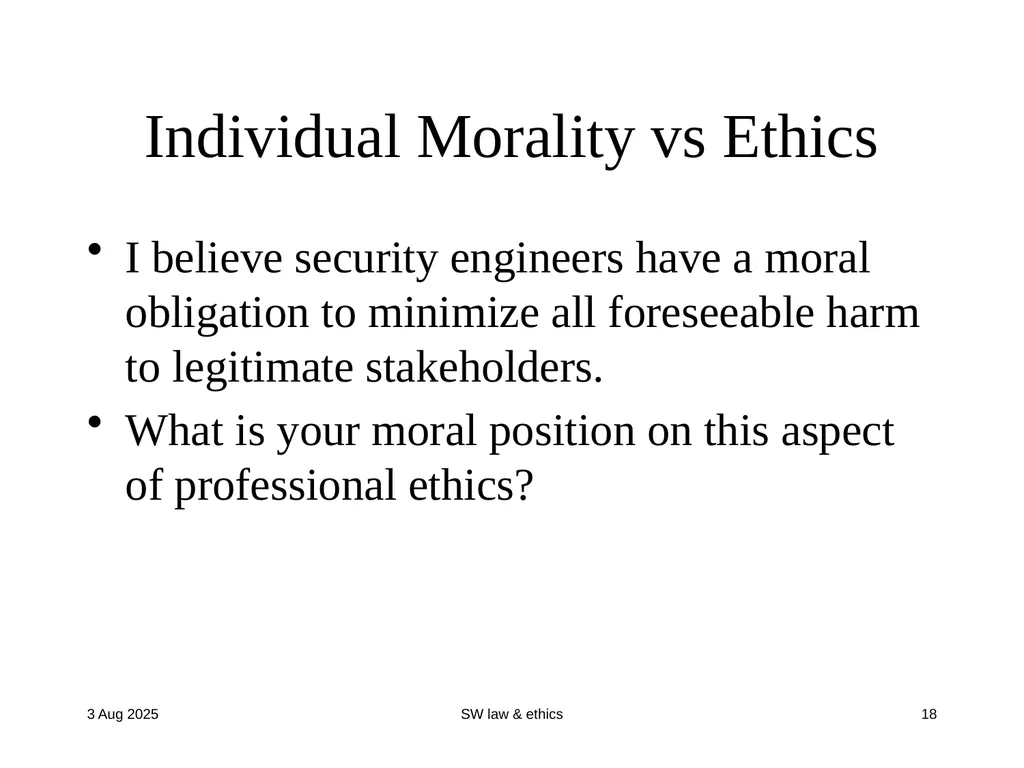 CompSci 725 “Soft” Security Clark Thomborson - slide 18 of 36