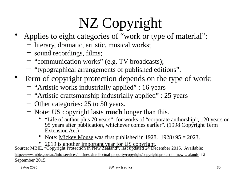 CompSci 725 “Soft” Security Clark Thomborson - slide 30 of 36