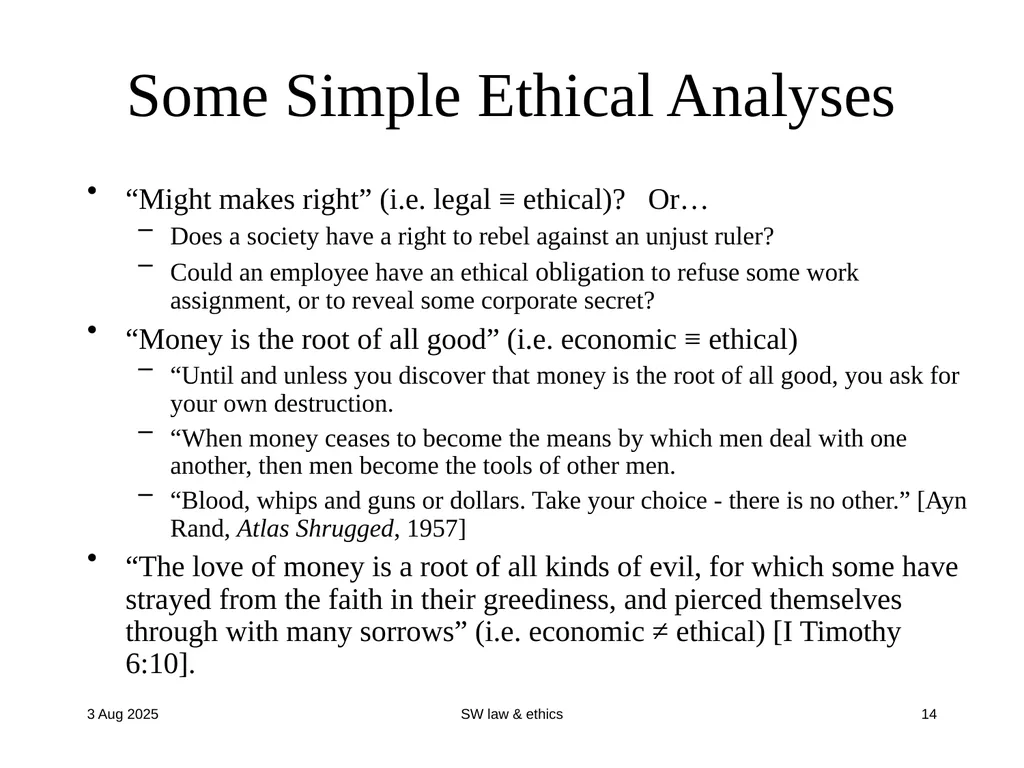 CompSci 725 “Soft” Security Clark Thomborson - slide 14 of 36