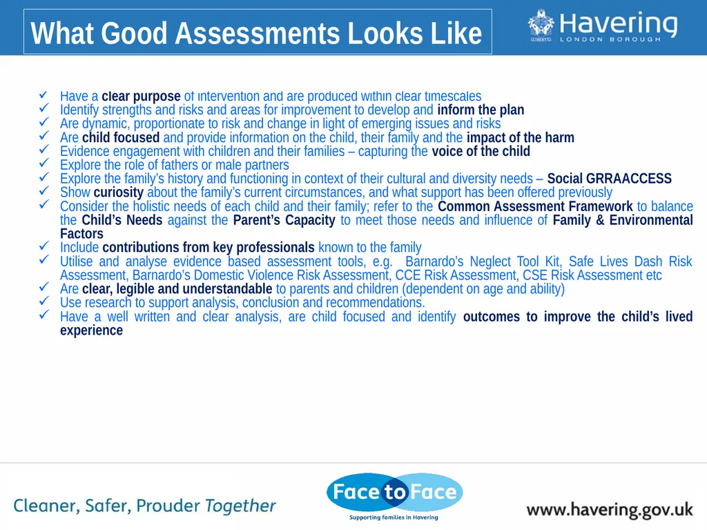 MASTERCLASS 1 - ASSESSMENTS A “GOOD” ASSESSMENT - slide 2 of 12