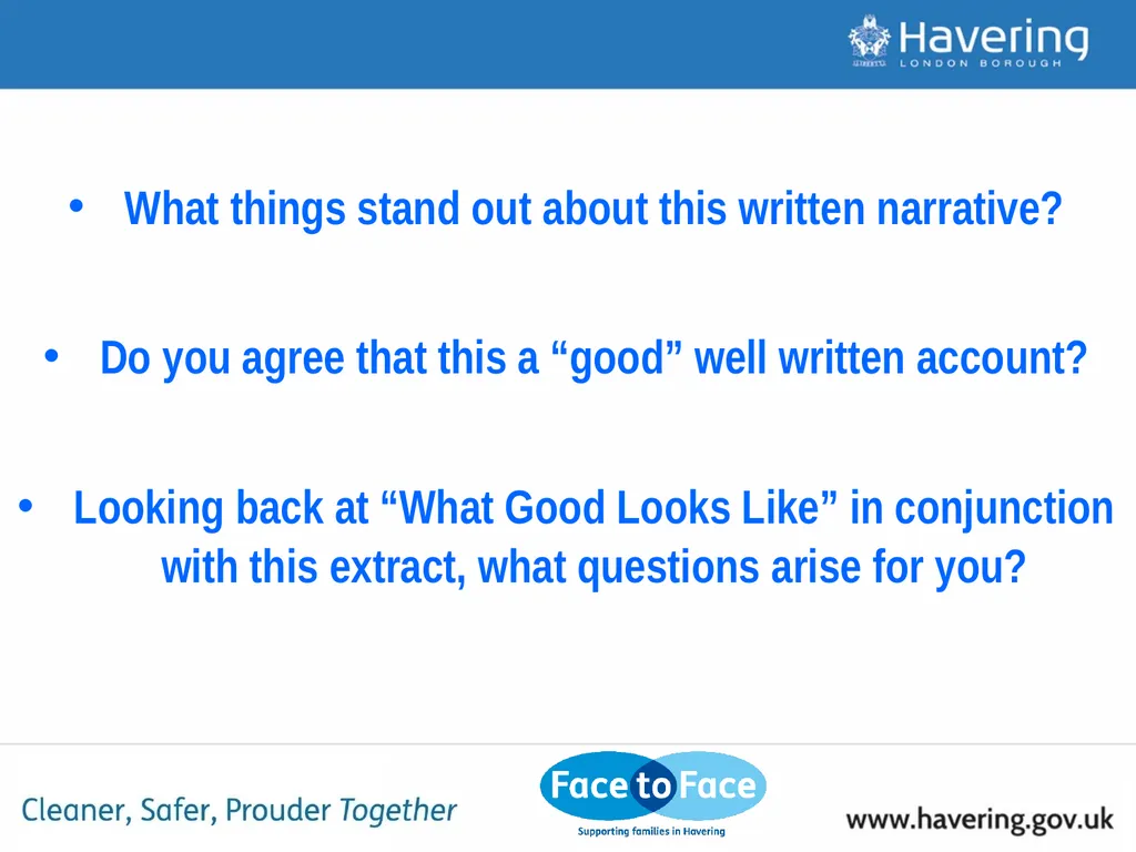 MASTERCLASS 1 - ASSESSMENTS A “GOOD” ASSESSMENT - slide 5 of 12