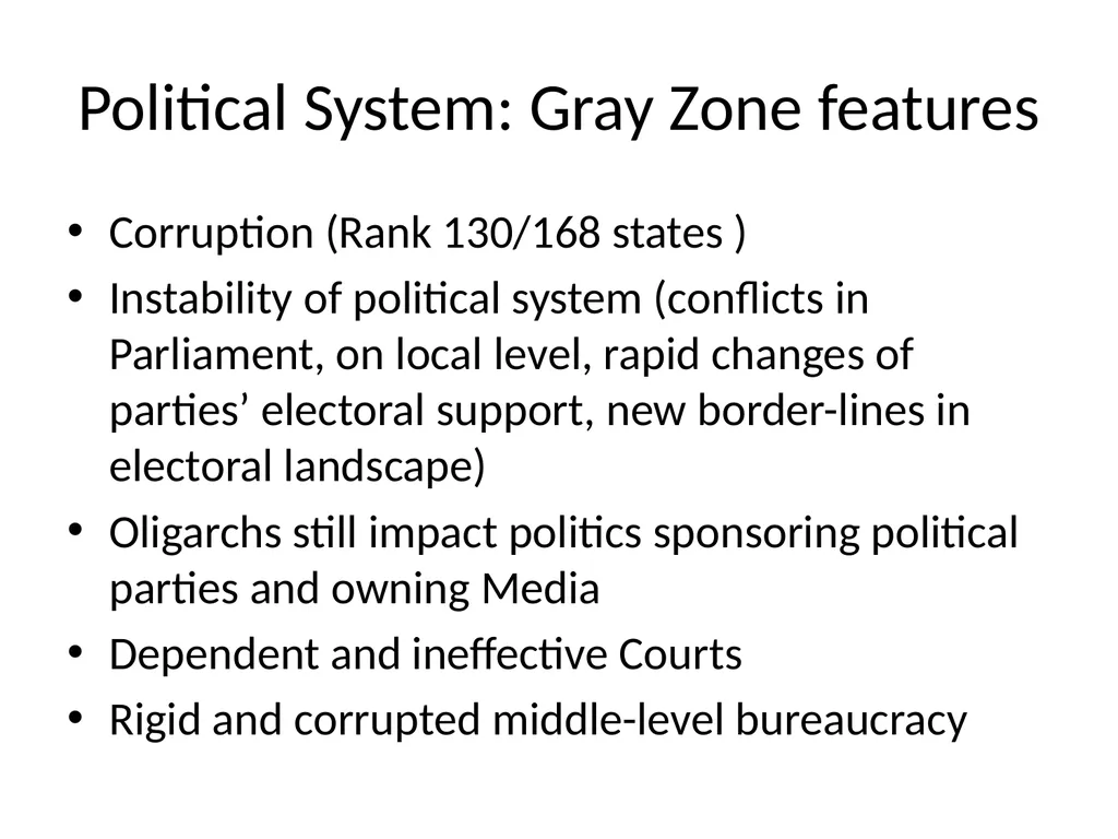 Ukraine: between Democracy and Gray Zone Political - slide 6 of 30