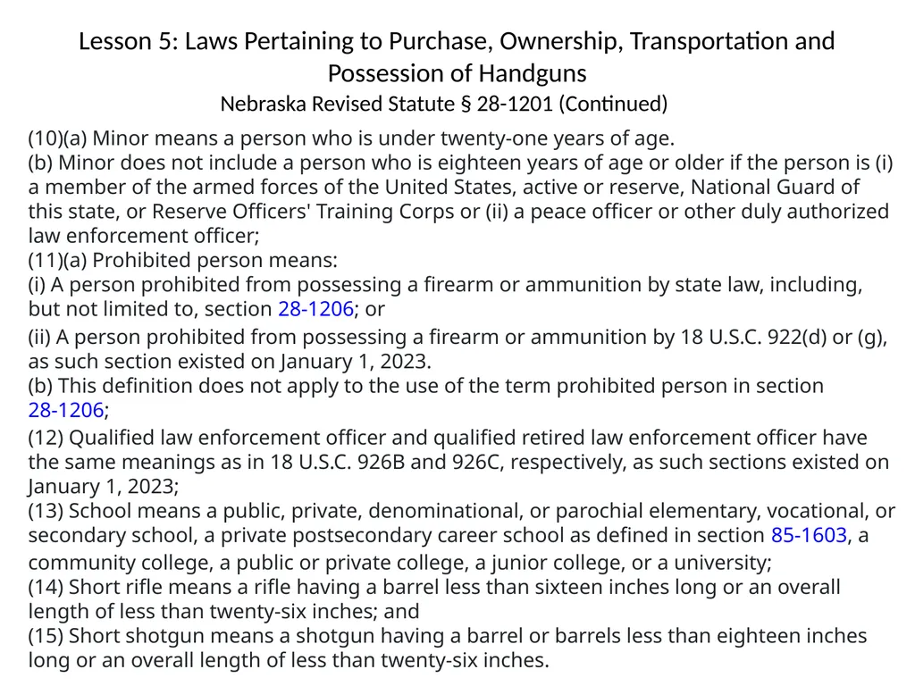 Nebraska State Patrol Concealed Handgun Permit - slide 86 of 191