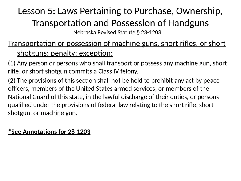Nebraska State Patrol Concealed Handgun Permit - slide 94 of 191