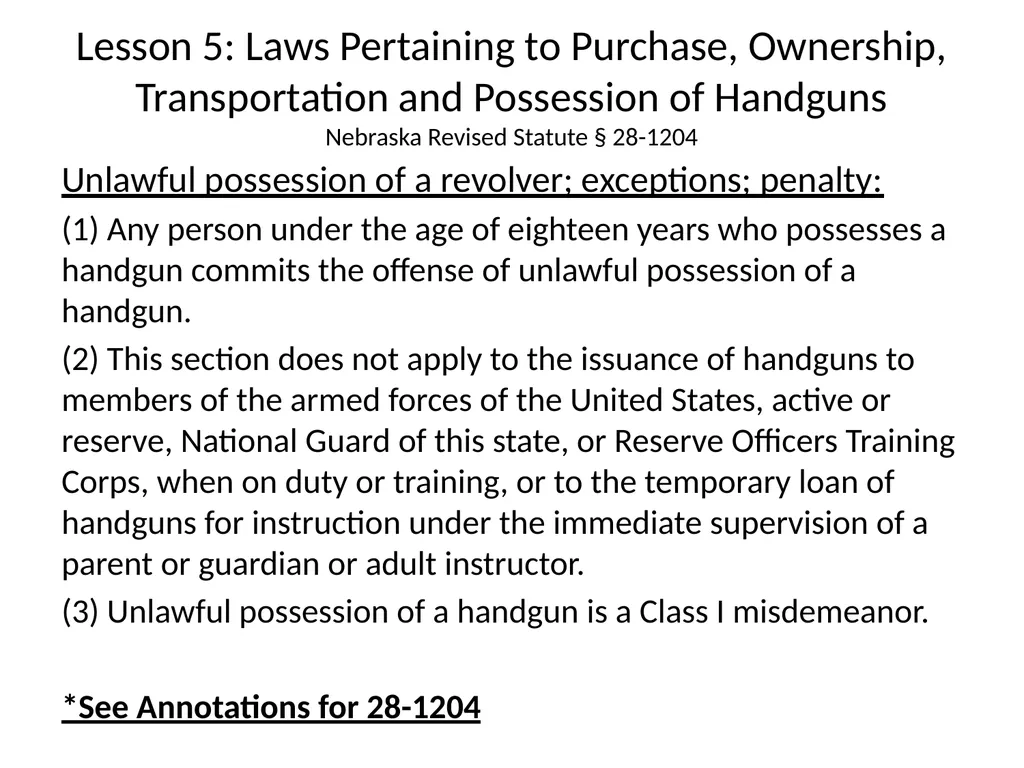 Nebraska State Patrol Concealed Handgun Permit - slide 95 of 191