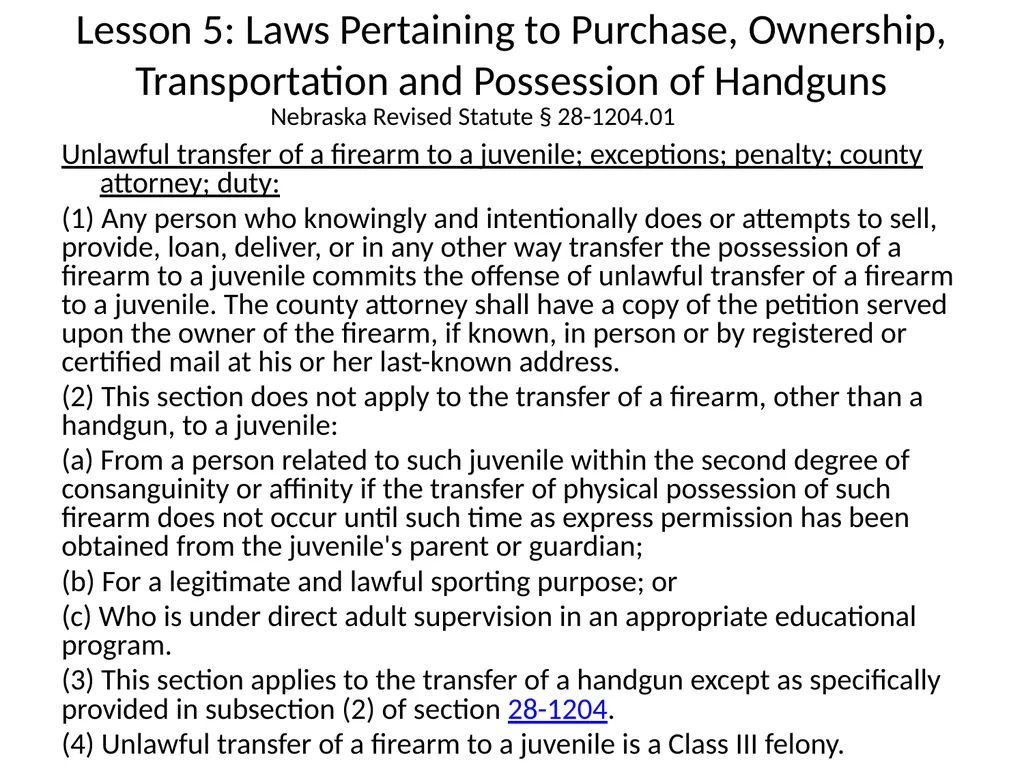 Nebraska State Patrol Concealed Handgun Permit - slide 96 of 191
