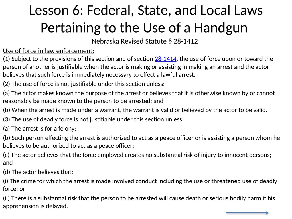 Nebraska State Patrol Concealed Handgun Permit - slide 165 of 191