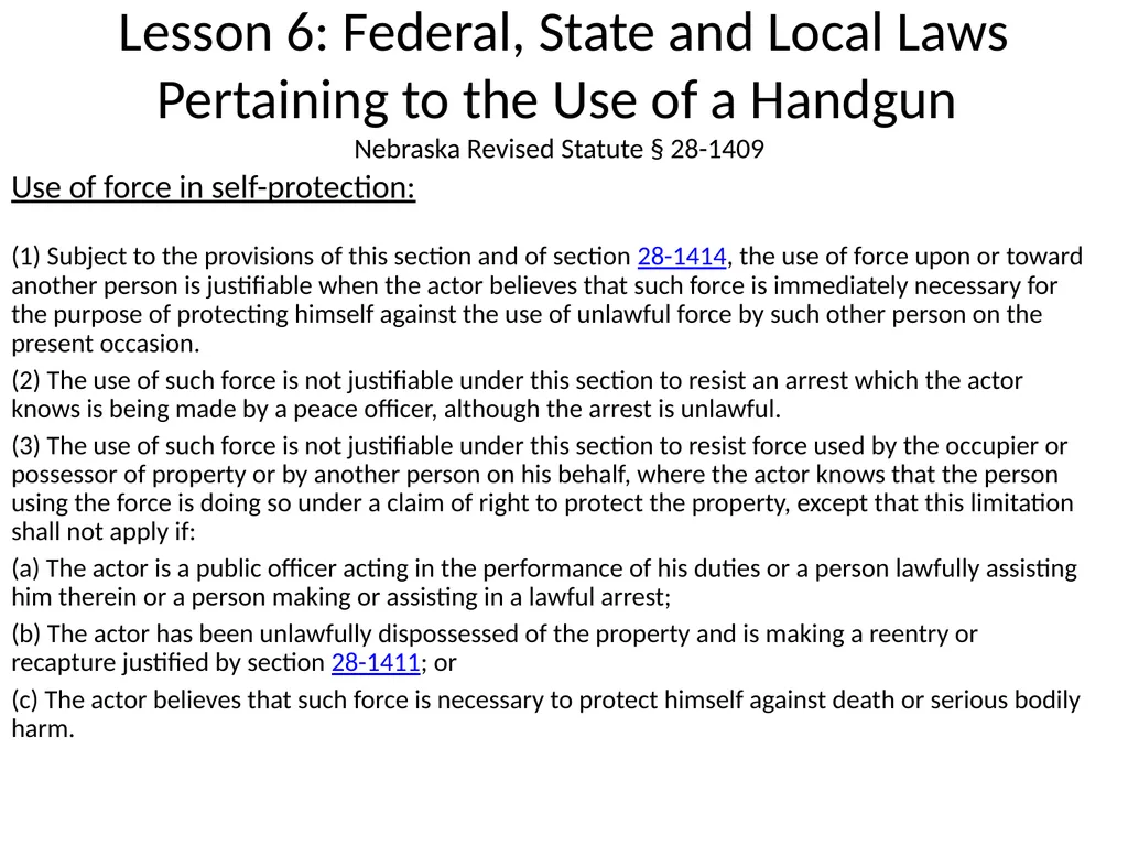 Nebraska State Patrol Concealed Handgun Permit - slide 159 of 191