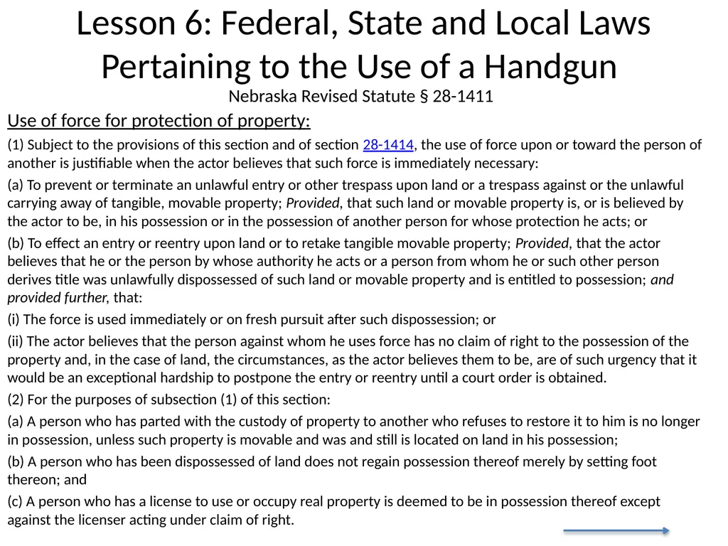 Nebraska State Patrol Concealed Handgun Permit - slide 162 of 191