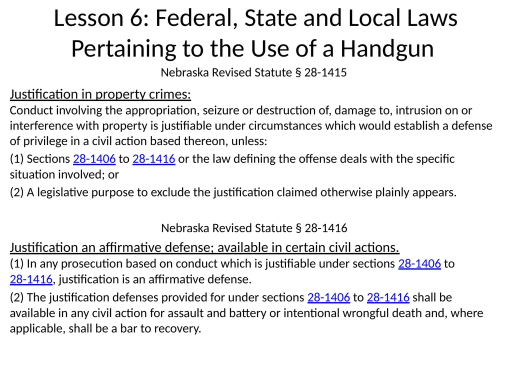 Nebraska State Patrol Concealed Handgun Permit - slide 172 of 191